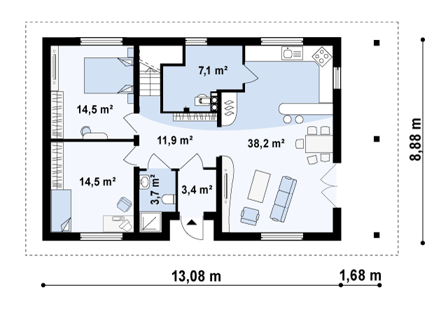 Первый этаж 93,3 м2